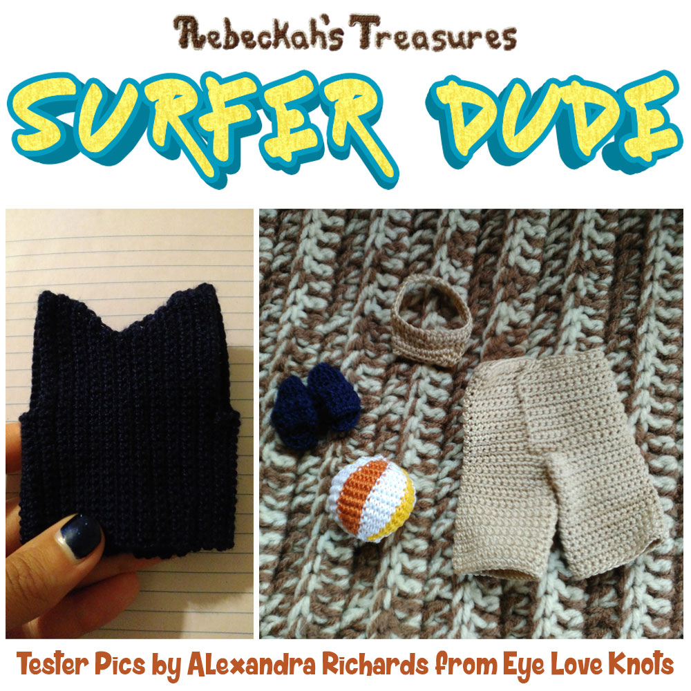 Surfer Dude Fashion Doll Crochet Pattern by @beckastreasures | Tester Pictures by Alexandra #EyeLoveKnots