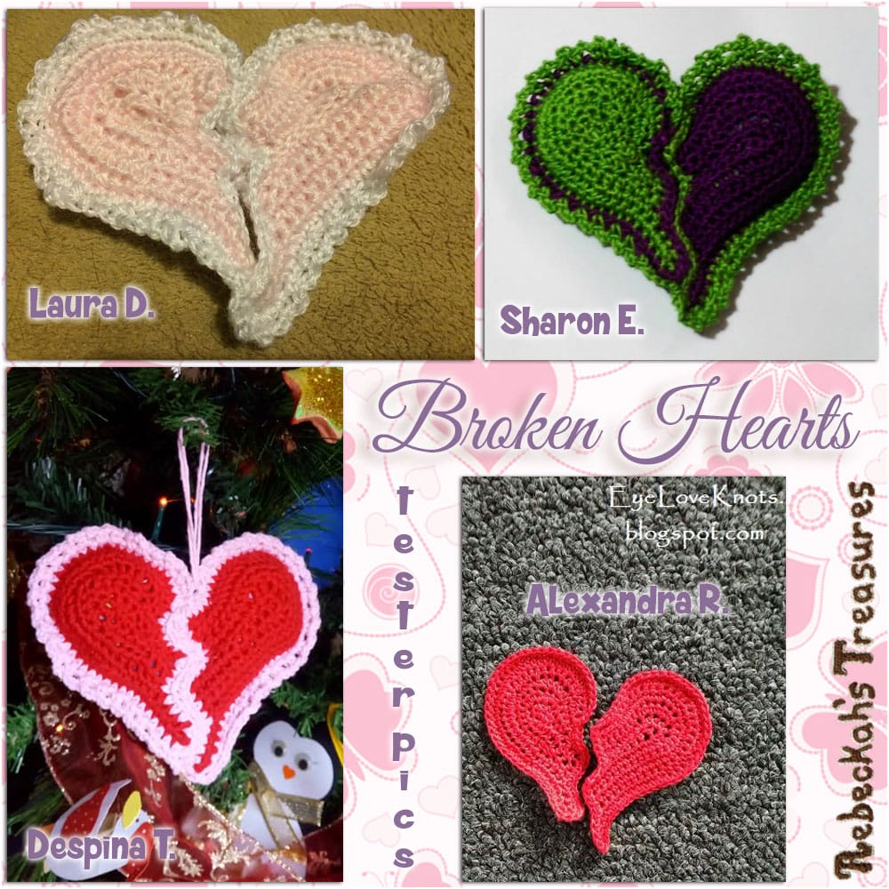 Broken Hearts | Crochet Pattern by @beckastreasures | Tester Pictures by Alexandra, Despina, Laura & Sharon