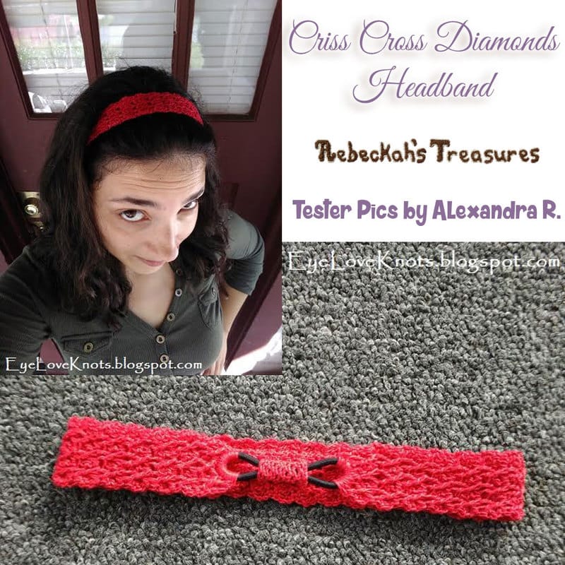 Criss Cross Diamonds Headband | Crochet Pattern by @beckastreasures | Tester Pictures by Alexandra