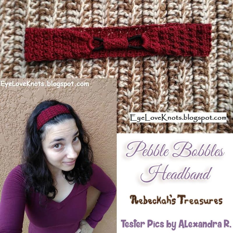 Pebble Bobbles Headband | Crochet Pattern by @beckastreasures | Tester Pictures by Alexandra