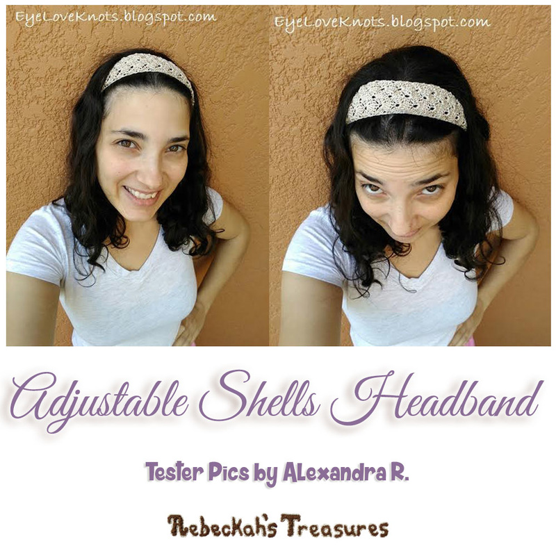 Adjustable Shells Headband | Crochet Pattern by @beckastreasures | Tester Pictures by Alexandra