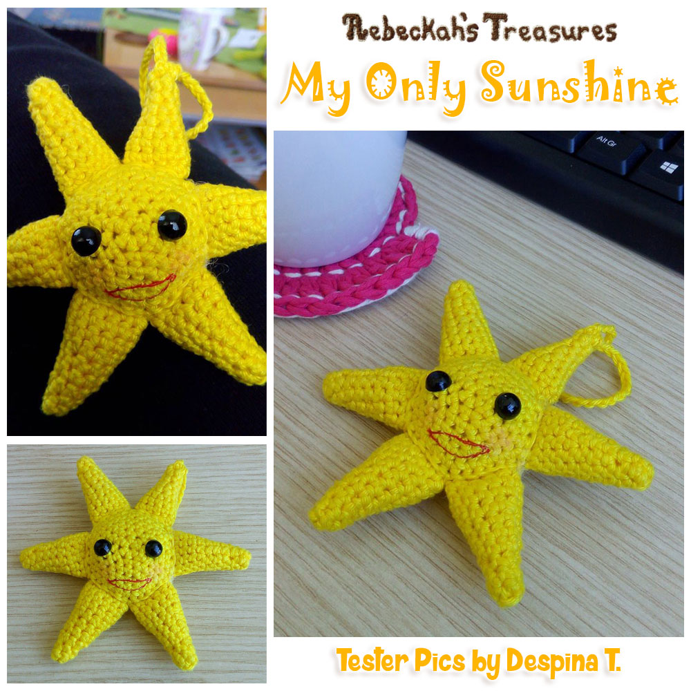 My Only Sunshine| Amigurumi Crochet Pattern by @beckastreasures | Tester Pictures by Despina T.
