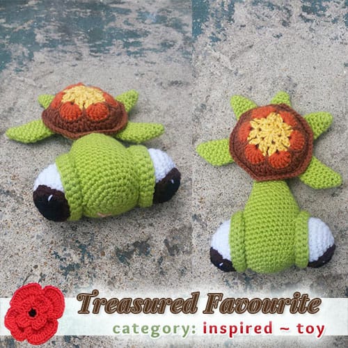 Squirt the Turtle | Treasured TOY Favourite (less than 100 votes) at @beckastreasures | Fall into Christmas Crochet Contest 2016 (October 30th - December 21st)