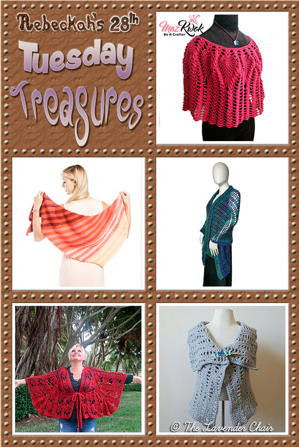 Tuesday Treasures #28 via @beckastreasures with @MazKwok @KTandtheSquid @SCCelinaLane @KristinOmdahl & @LavenderChair | Come see 5 popular crochet pattern designs of today!