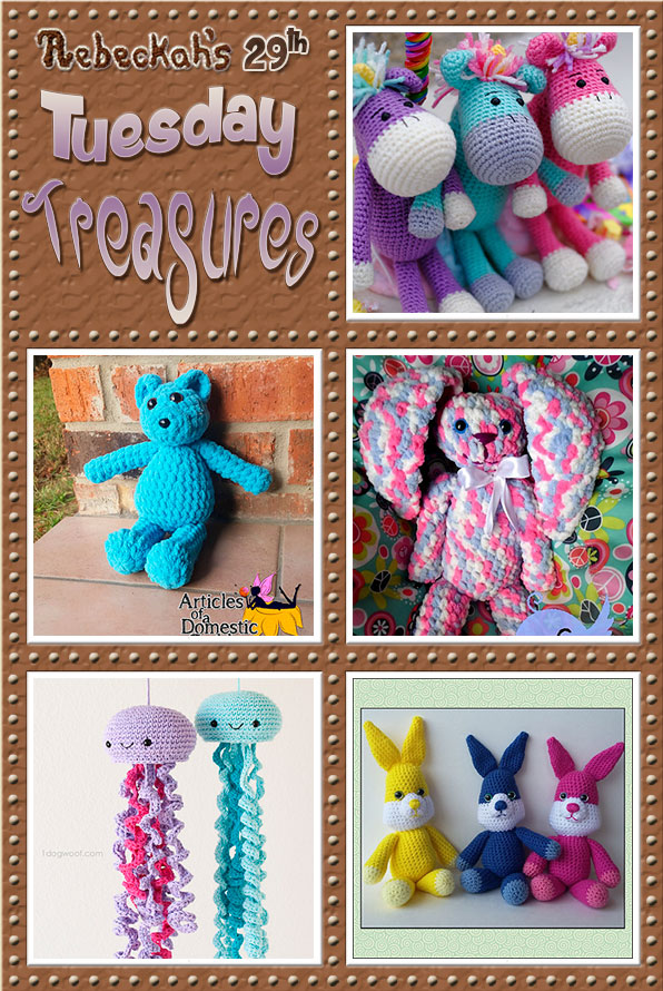 Tuesday Treasures #29 via @beckastreasures with @Amidorable @ArtofaDG @stitch11_corina @1dogwoof & @melissaspattrns | Come see 5 popular crochet pattern designs of today!