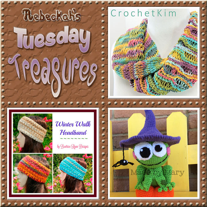 Come see this week's treasures at Rebeckah's 12th Tuesday Treasures via @beckastreasures | Featuring @CrochetKim, @BeaRyanDesigns & Made by Mary | #crochet #treasures