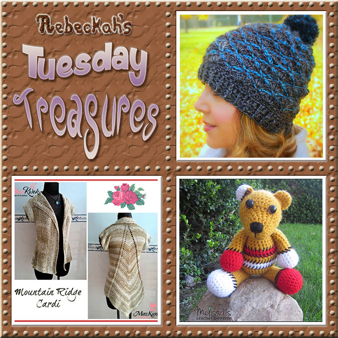Tuesday Treasures #18 via @beckastreasures with @BeaRyanDesigns @MazKwok & @melissaspattrns | Come see 3 popular crochet pattern designs of today!