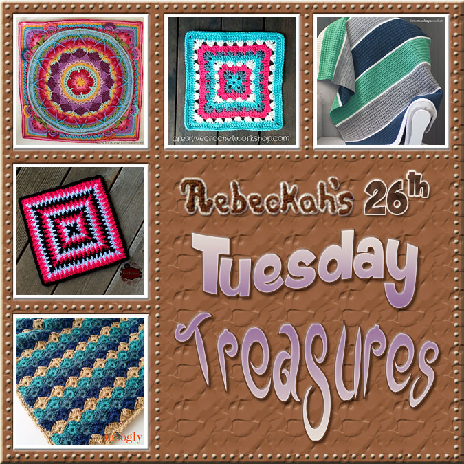 Tuesday Treasures #26 via @beckastreasures with @mooglyblog #KatiDCreations @dedristrydom @CCWJoanita & @LittleMCrochet | Come see 5 popular crochet pattern designs of today!