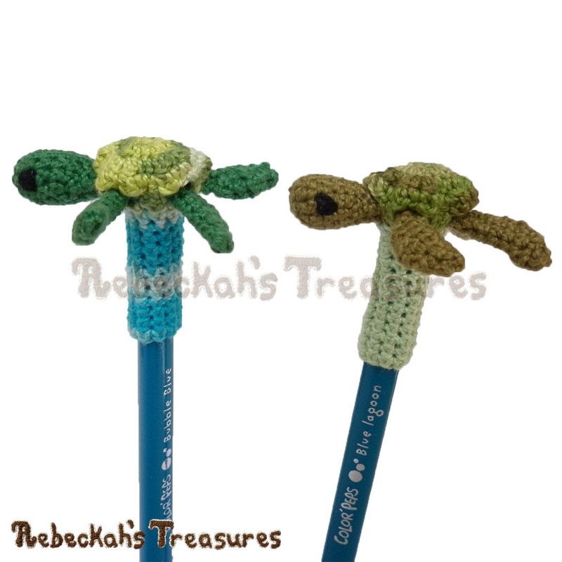 Just keep swimming! | Pencil Topper Turtle Friends via @beckastreasures | A free pattern you'll love crocheting as last-minute gifts, party favours, halloween treats and stocking stuffers! #freecrochet #turtles #crochet #amigurumi #penciltopper