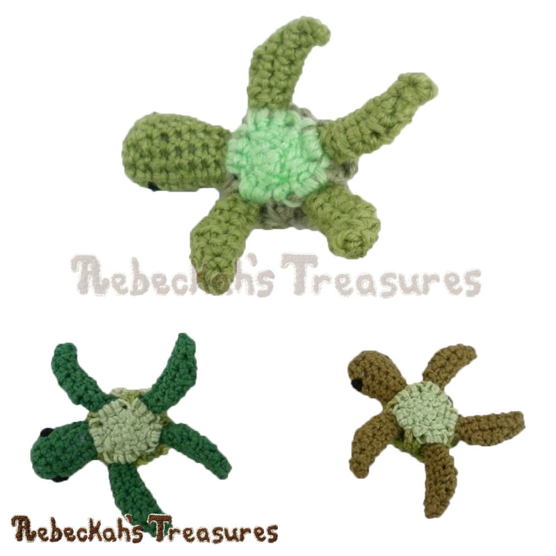 Turtle Bellies! | Mini Amigurumi Turtle Friends by @beckastreasures via @ucrafter | A free pattern you'll love crocheting as last-minute gifts, party favours, halloween treats and stocking stuffers! #freecrochet #turtles #crochet #amigurumi