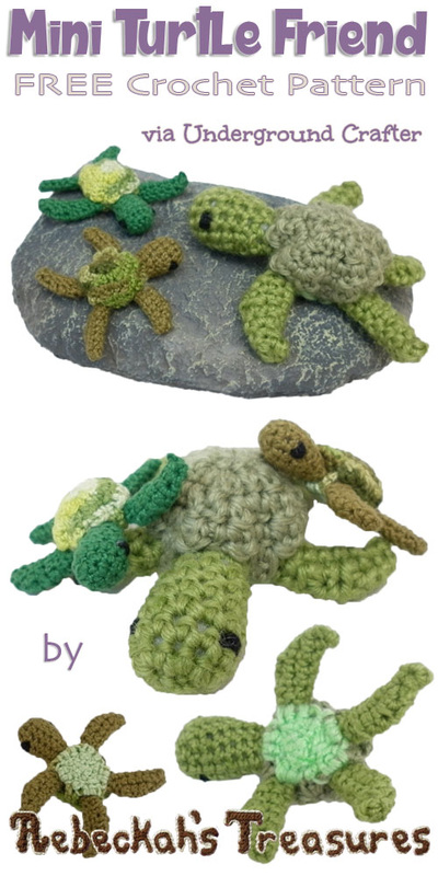 Mini Amigurumi Turtle Friends by @beckastreasures via @ucrafter | A free pattern you'll love crocheting as last-minute gifts, party favours, halloween treats and stocking stuffers! #freecrochet #turtles #crochet #amigurumi