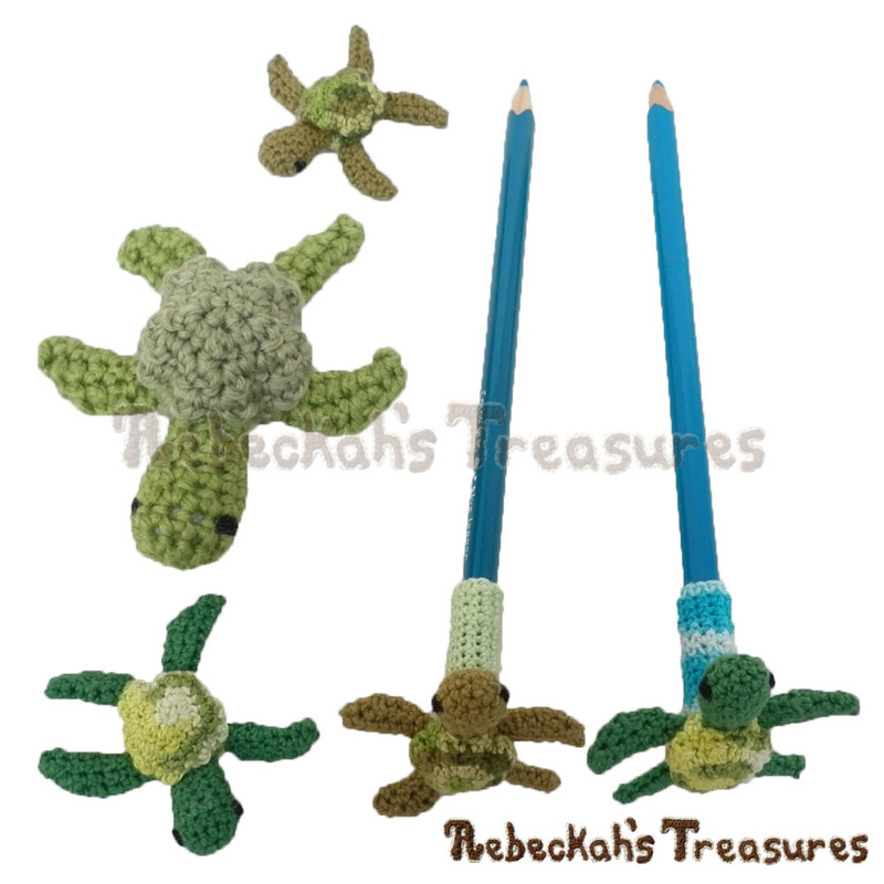 Dreaming of Pencil Toppers - Turtle Delights | Free crochet patterns coming to @beckastreasures July-August 2016!