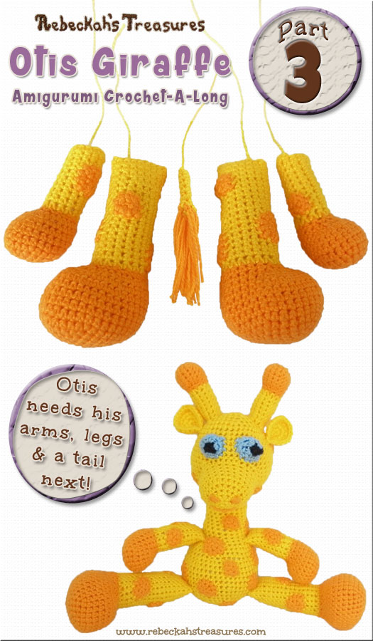 #Otis #Giraffe - #Amigurumi Crochet-A-Long by @beckastreasures | #OtisGiraffeCAL Part 3: LIMBS (arms, legs, tail) - Watch 3 #Video #Tutorials AND #Download the crochet pattern for this part of the #CAL in #English #Dansk #Nederlands #Deutsche #עִברִית #Español & #Svenska! | #crochet #pattern #April #YouTube