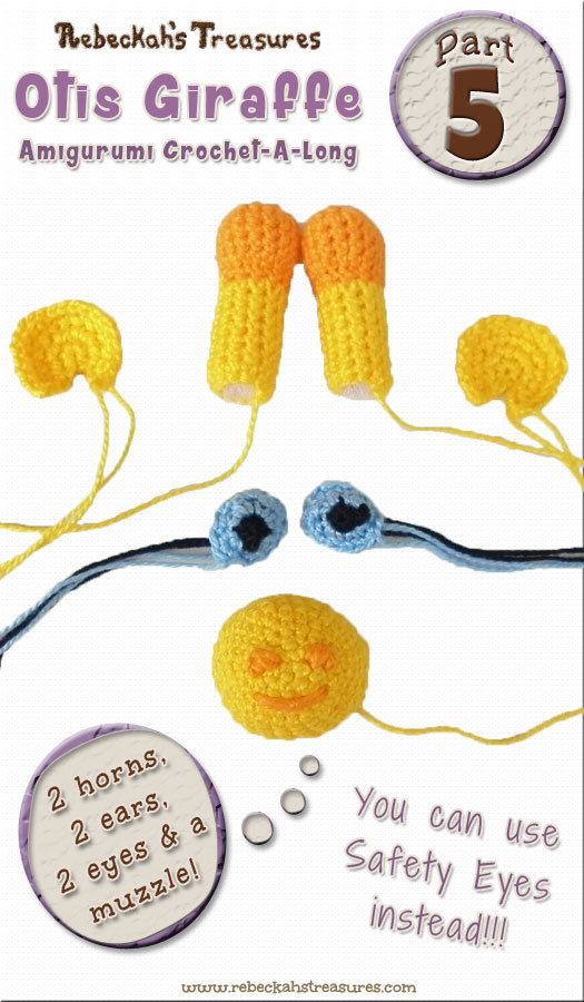 #Otis #Giraffe - #Amigurumi Crochet-A-Long by @beckastreasures | #OtisGiraffeCAL Part 5: FACIAL FEATURES (muzzle, ears, eyes, horns) - Watch 4 #Video #Tutorials AND #Download the crochet pattern for this part of the #CAL in #English #Dansk #Nederlands #Deutsche #עִברִית #Español & #Svenska! | #crochet #pattern #April #YouTube