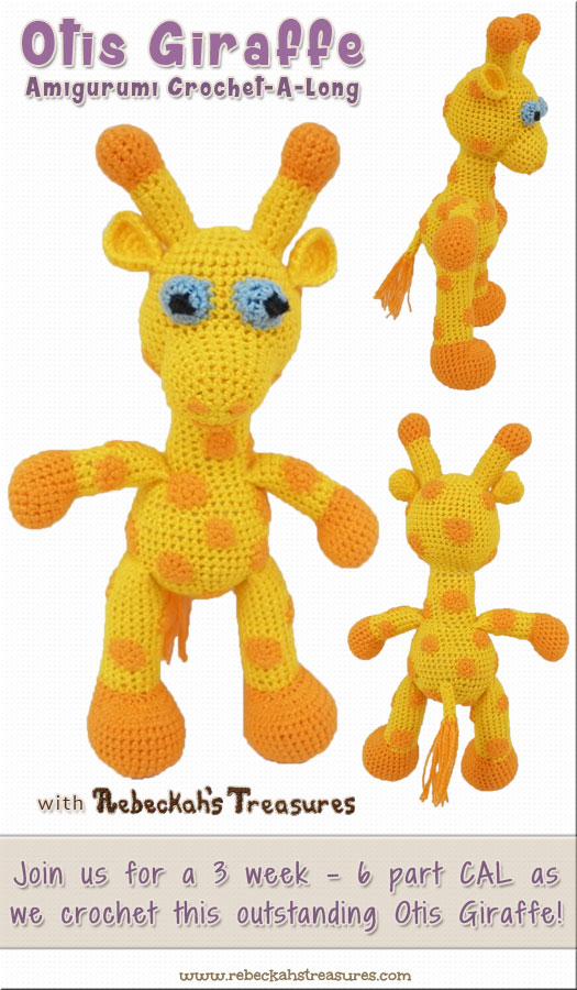 Otis Giraffe Amigurumi CAL with @beckastreasures! Starts April 3, 2017. 6 parts over the course of 3 weeks... #crochet #pattern #giraffe #CAL #amigurumi