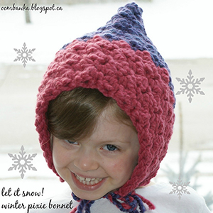 Let It Snow Winter Pixie Bonnet - Crochet Pattern by @OombawkaDesign | Featured at Oombawka Design - Sponsor Spotlight Round Up via @beckastreasures | #fallintochristmas2016 #crochetcontest #spotlight #crochet #roundup