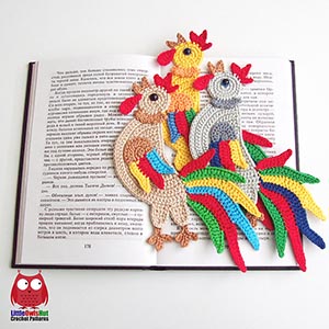 Rooster Bookmark | 2017 Year of the Rooster Crochet Pattern Round Up by @beckastreasures with @LittleOwlsHut
